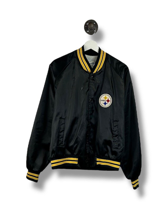 Vintage 80s Pittsburgh Steelers NFL Satin Varsity Chalk Line
