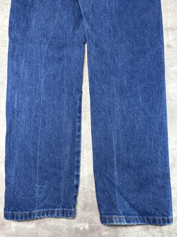 Vintage 90s Wrangler Leather Patch Dark Wash Denim Pants Size 29