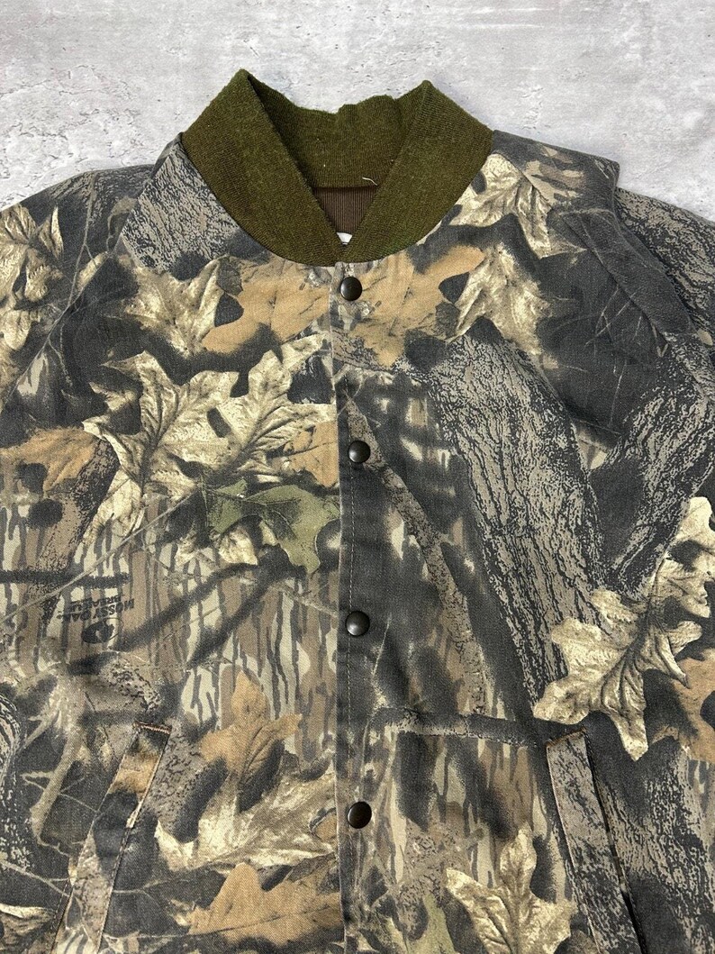 Vintage 90s Jerzees Outdoors Mossy Oak Break up Camo Hunting Jacket Size XL image 4