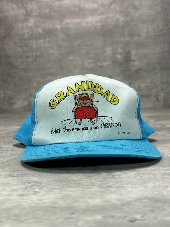 Vintage 80s/90s Grandad Graphic Slogan Two Tone Snapback Hat OSFA