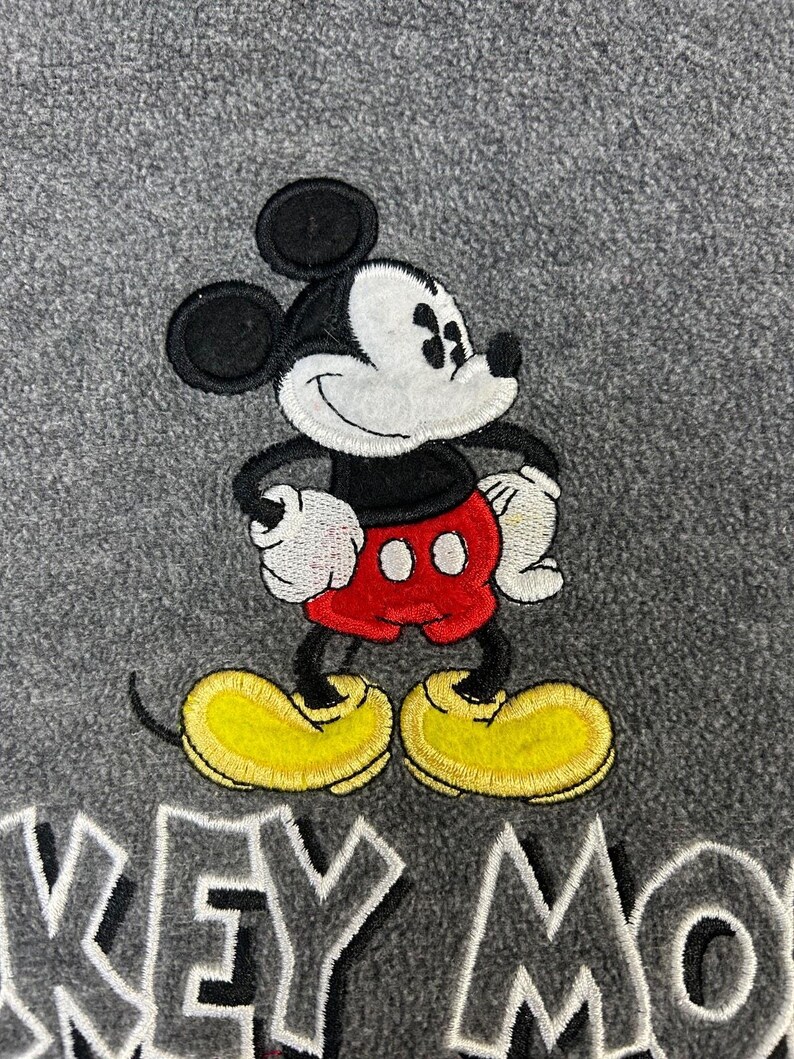 Vintage Disney Mickey Mouse Embroidered Fleece Hooded Sweatshirt Size XL image 7