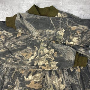 Vintage 90s Jerzees Outdoors Mossy Oak Break up Camo Hunting Jacket Size XL image 7