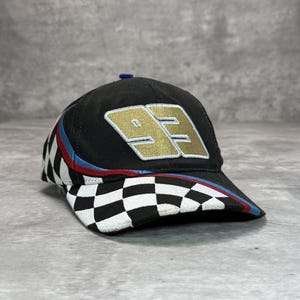 Vintage 90s Dave Blaney #93 Nascar Embroidered Flag Print Snapback Hat OSFA