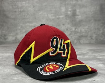Gorra vintage de 1999 Bill Elliott #94 McDonalds Racing Nascar bordada con cierre ajustable, talla única.