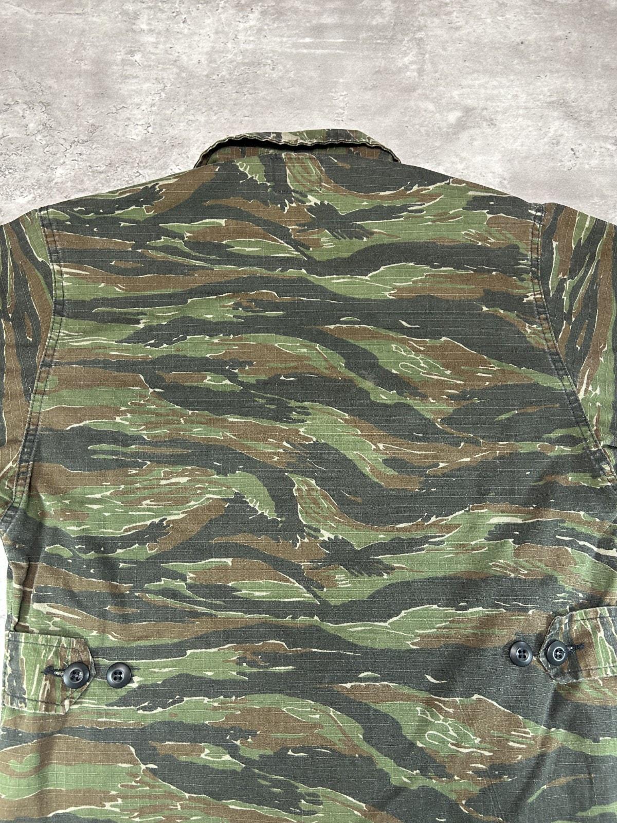 Vintage 1980s US Military Tiger Stripe Camo Multi Pocket Jacket