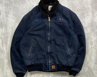 Vintage Carhartt Brown Santa Fe Embroidered Jacket J14 DKB Size