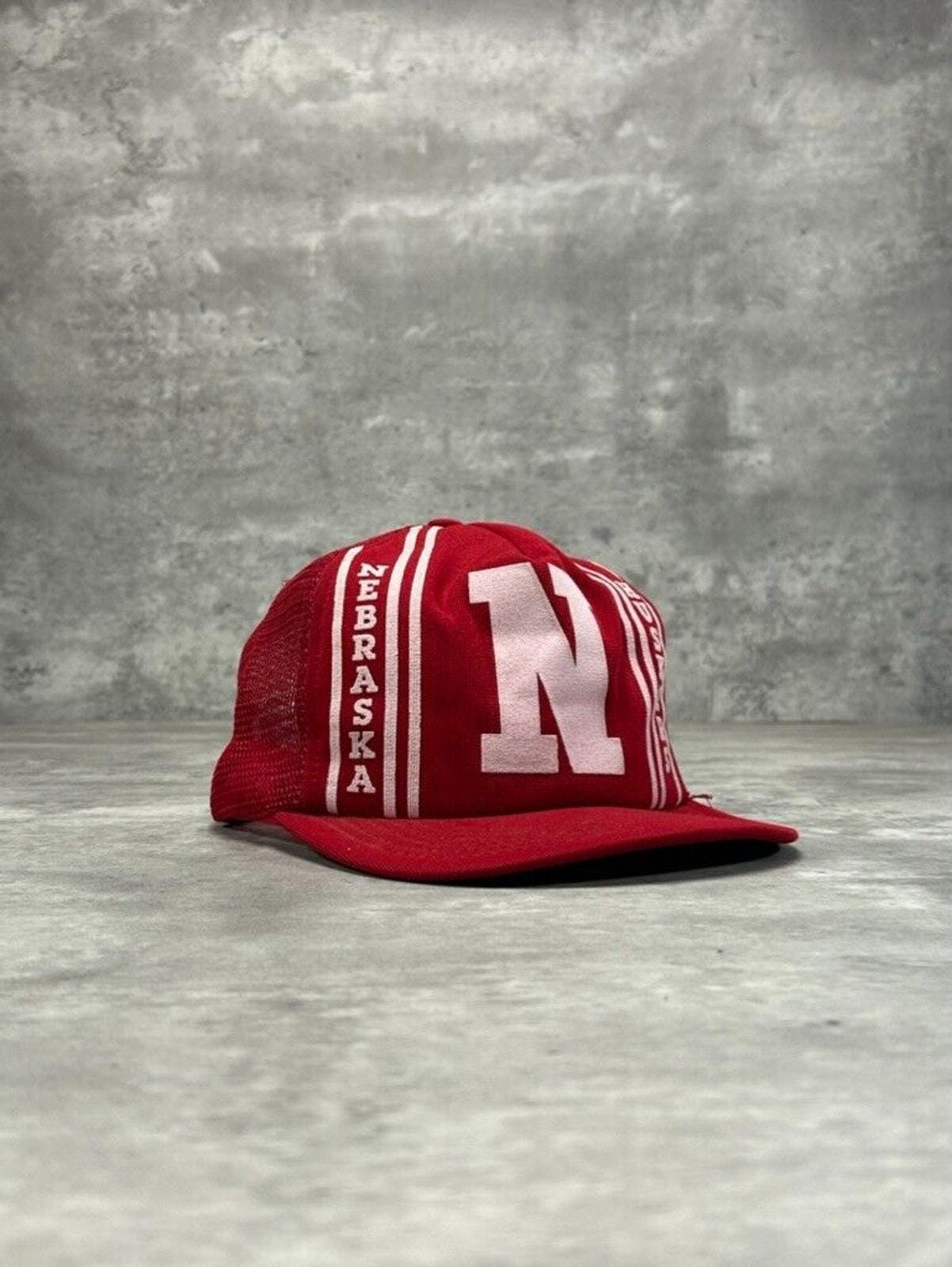 Vintage 80s Nebraska Cornhuskers NCAA Graphic Logo Trucker