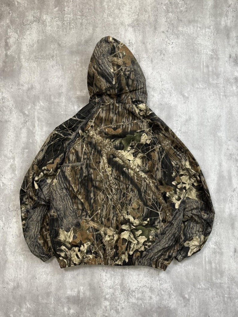 Vintage 80-/90-tals Mossy Oak Tree Camo jaktvindjacka storlek Medium bild 2