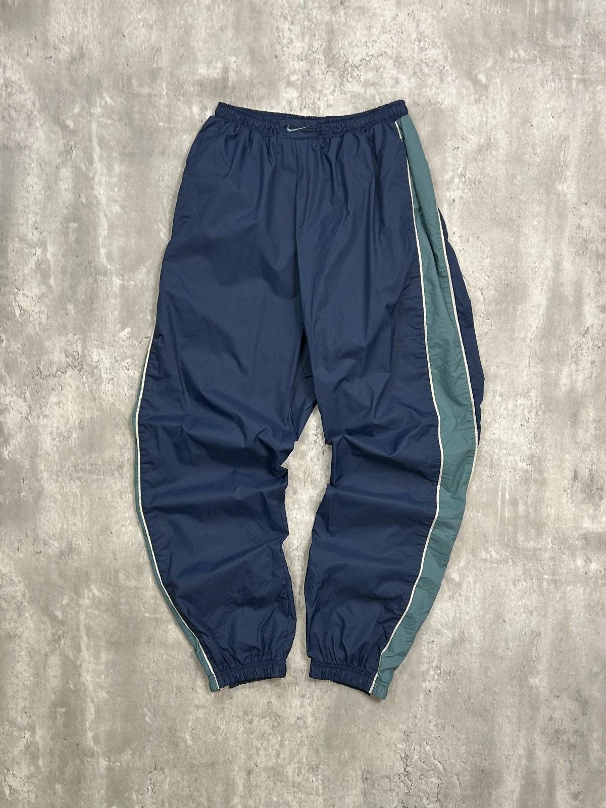 Vintage 2000s YOUTH Nike Embroidered Swoosh Two Tone Nylon Track