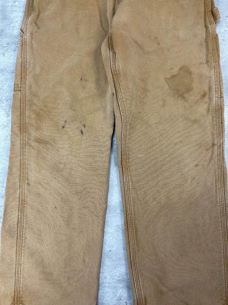 Vintage Carhartt Canvas Workwear Carpenter Pants Size 31 Beige image 5