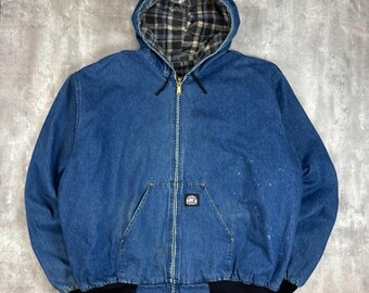 ジャケット・アウター carhartt denimcoverall 70s chorecoat USA Vtg 70s Carhartt Sanforized Denim Outdoor Work Wear Workwear