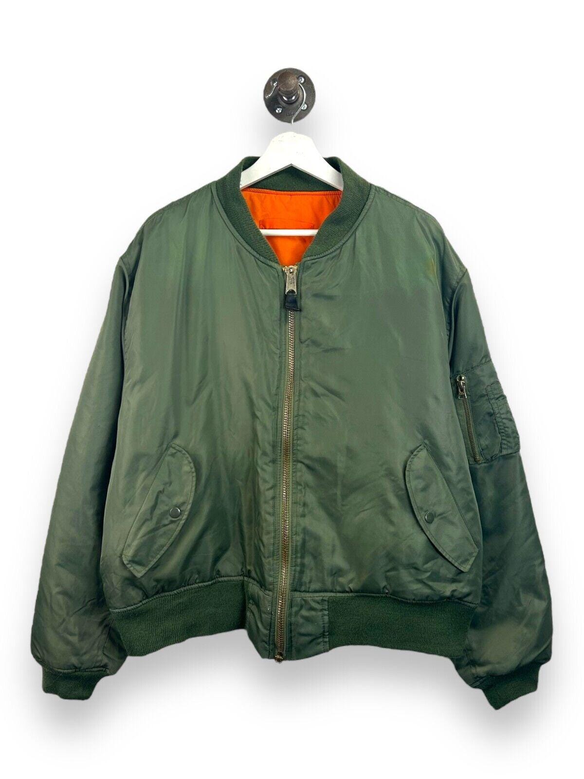 Vintage 80s/90s Military MA-1 Reversible Flyer Nylon Bomber