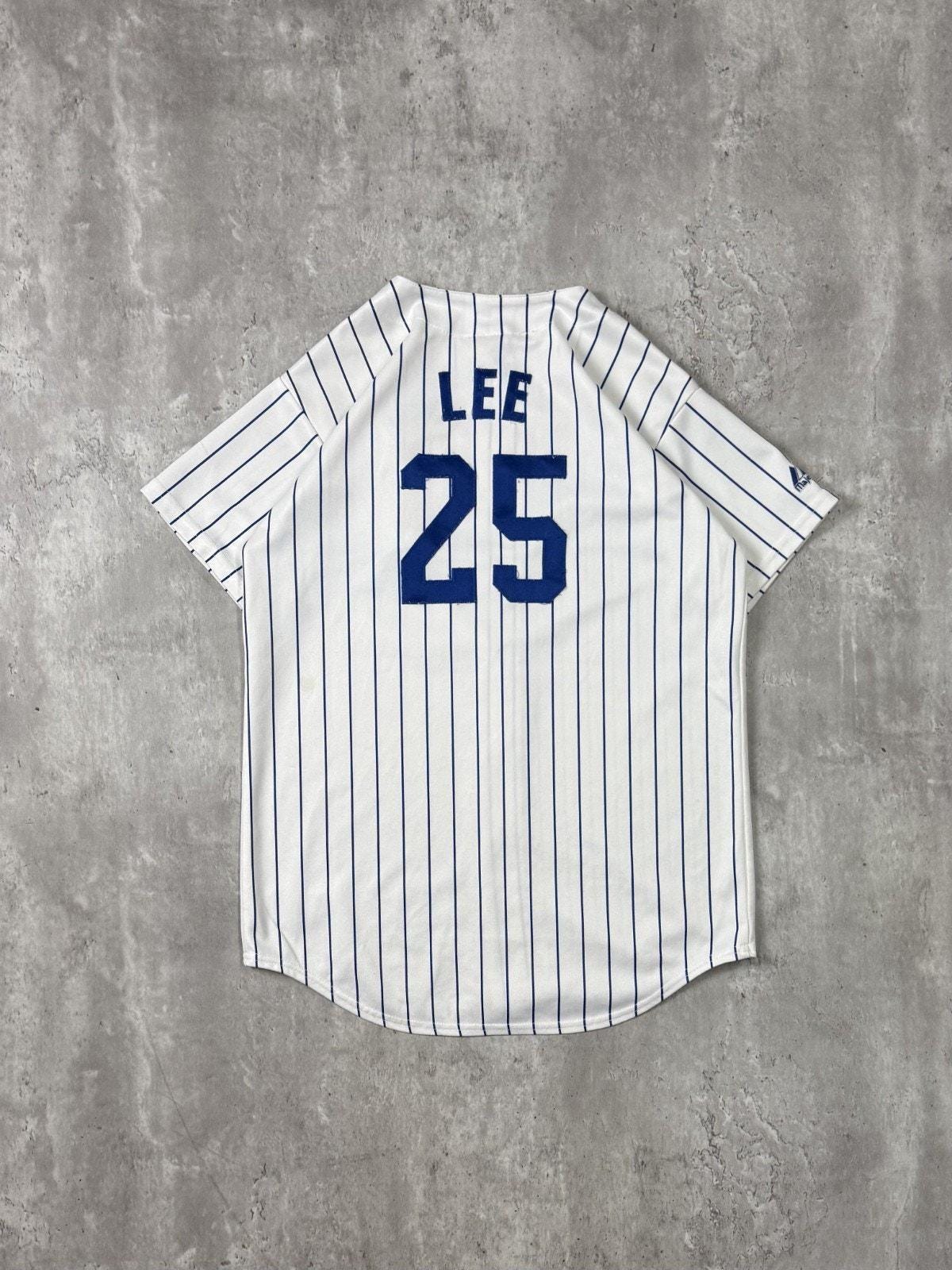 MAJESTIC マジェスティック Cubs カブス Derrek Lee ベースボールシャツ サイズM ポリエステル ブルー MLB 美品 中古 4c067098 Vintage Derrek Lee #25 Chicago Cubs MLB Stitched Majestic Baseball