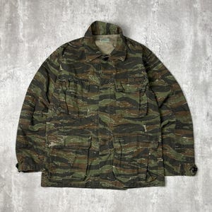 1980年代のヴィンテージ、アメリカ軍タイガーストライプ迷彩柄マルチ