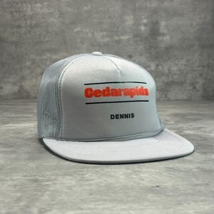 Vintage 90s Cedar Rapids Dennis Spellout Destination Trucker Snapback Hat OSFA