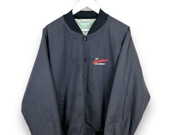 Vintage 1990 Heartbeat Of America Chevrolet Isolierte Bomberjacke Größe XL