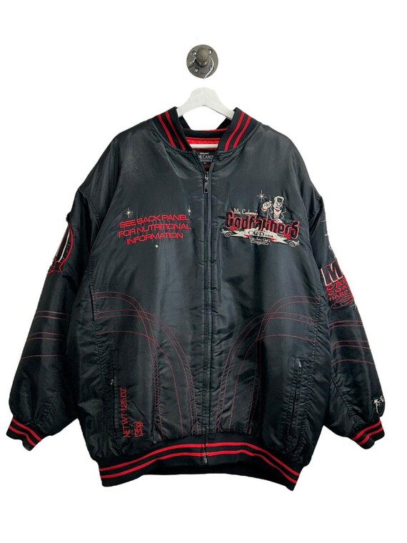 Vintage Mr. Corleones Godfathers Mob Candy Nylon Bomber Jacket Size 4XL Black Etsy