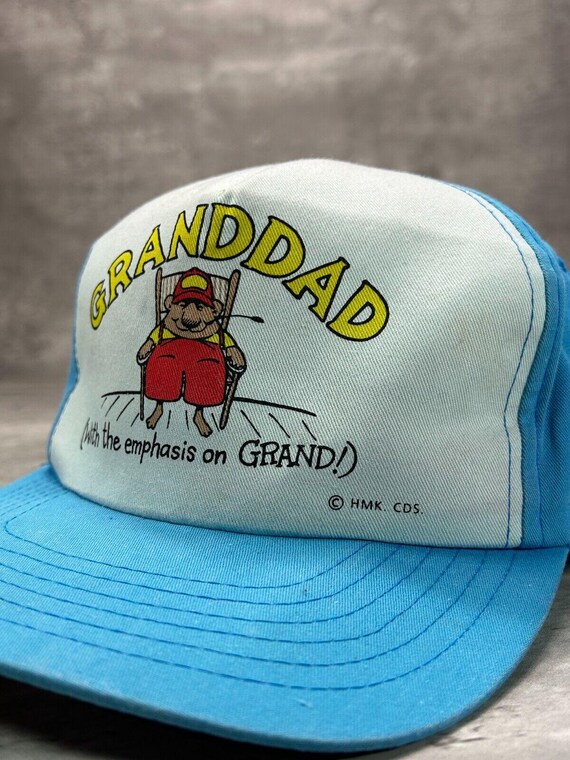 Vintage 80s/90s Grandad Graphic Slogan Two Tone Snapback Hat OSFA