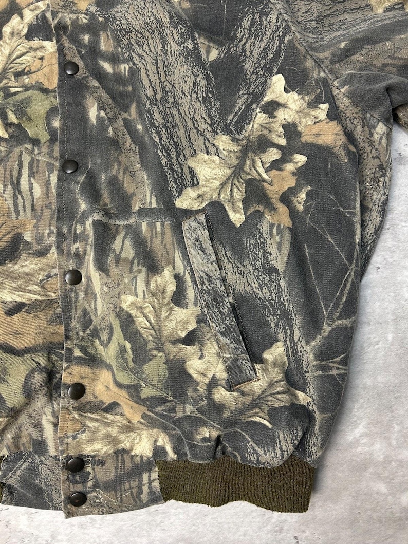 Vintage 90s Jerzees Outdoors Mossy Oak Break up Camo Hunting Jacket Size XL image 5