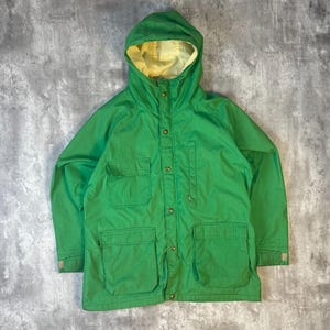 Vintage 80s/90s Woolrich Full Zip Multi-pocket Cinched Hooded Jacket Size Large