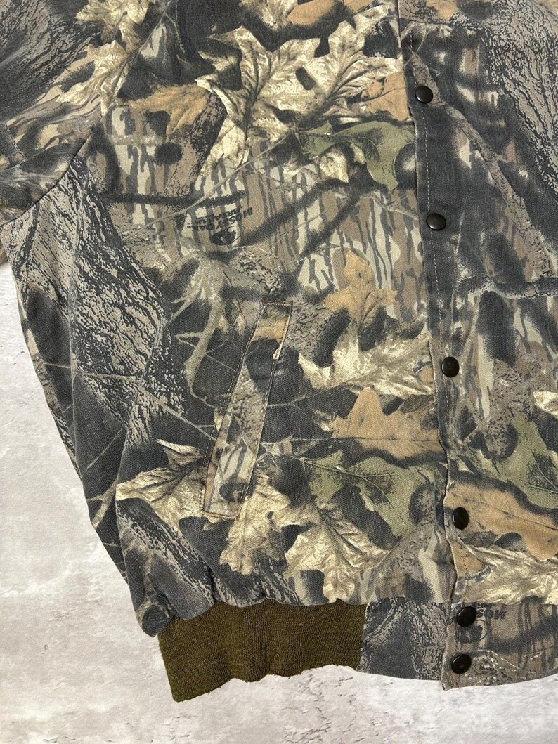 Vintage 90s Jerzees Outdoors Mossy Oak Break up Camo Hunting Jacket Size XL image 6