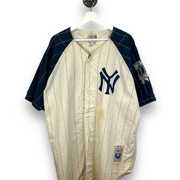 Vintage 90s Lou Gehrig #4 New York Yankees Pinstripe Jersey Size 3XL