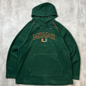 Vintage Miami Hurricanes NCAA Embroidered Fleece Hooded Sweatshirt Size Large