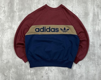 Vintage 80er Jahre Damen Adidas Graphic Trefoil Crewneck Sweatshirt Größe S
