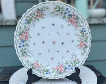 Vintage Floral & Berries Cake or Dessert Plate