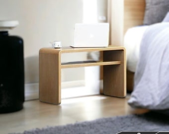 Minimalistischer Mehrzweck-Beistelltisch aus Holz | Couch- oder Lampentisch aus Holz | Modernes Kinderzimmer Nachtkästchen Regal | Home Holzständer Möbel Geschenk