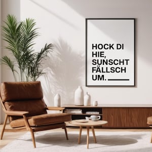 Wandbild "Hock di hie" A4, A3 & A2 | Badischer Dialekt aus dem Schwarzwald | Poster, Plakat, Wandbild, Dekoration, Wohnzimmer, Geschenk