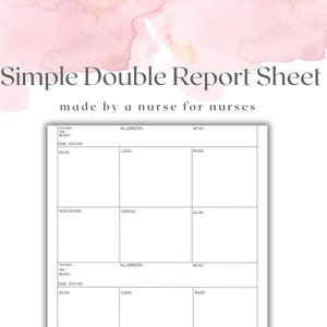 Half Page Nursing Report Etsy
