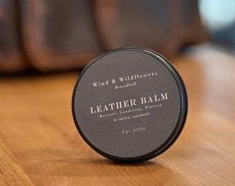 Leather Balm - Beeswax Leather Balm - All natural leather conditioner - moisturizer - salve - leather care - leather bag restoration