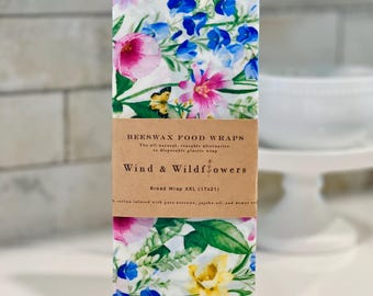 XXL Beeswax Bread wrap  - reusable eco-friendly food safe kitchen storage - handmade in USA - sourdough artisan loaves -zero waste
