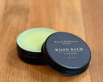 Beeswax wood balm - all natural - cutting board - butcher block - wooden kitchen spoons utensils - furniture - wood conditioner moisturizer