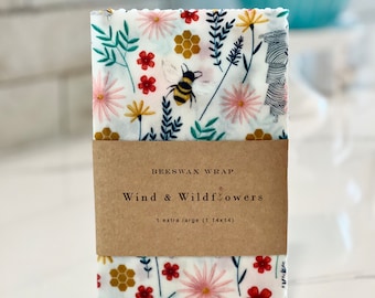 XL Beeswax wrap - reusable eco friendly food safe homemade wraps for kitchen storage