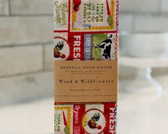 XXL Beeswax Bread wrap  - reusable eco-friendly food safe kitchen storage - handmade in USA - sourdough artisan loaves -zero waste