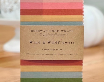 XL Beeswax Bread wrap  - reusable eco friendly food safe for kitchen storage - handmade in USA - gifts under 20 - sourdough loaves - salad
