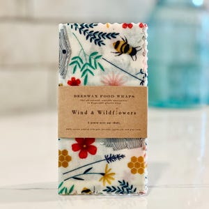 3-delig startpakket MINI bijenwasverpakking - herbruikbare, milieuvriendelijke, voedselveilige zelfgemaakte wraps voor keukenopslag - geschenken onder de 20 - lunchbox