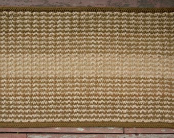 Hand Knit Felted Wool Area Rug  in Various Shades of Brown Organically Dyed with Black Walnut Hulls