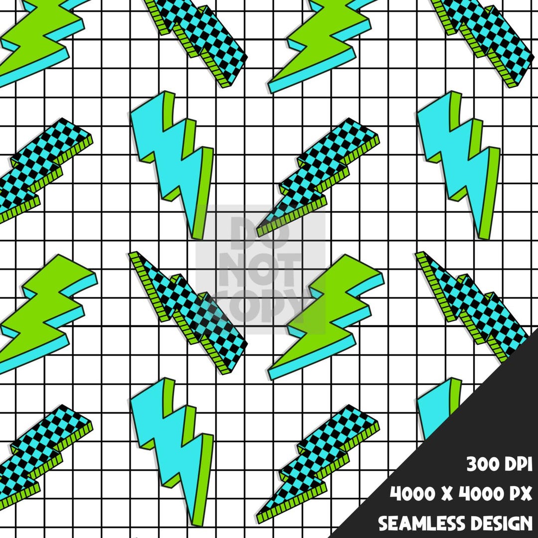 Bright Checkered Bolts Seamless Design - Digital Surface Pattern for ...
