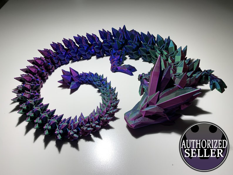 Crystal Dragon Kristalldrache Articulated Dragon Beweglicher Drache 3D gedruckt Bild 1