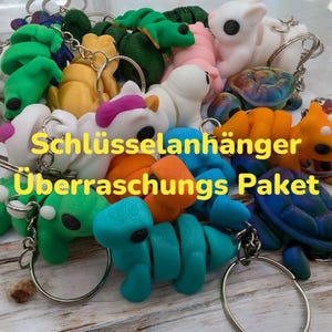 Schlüsselanhänger - Bewegliche Tiere - 3D gedruckt - Fidget - Miniatur Tiere - Anhänger - Schlüsselbund