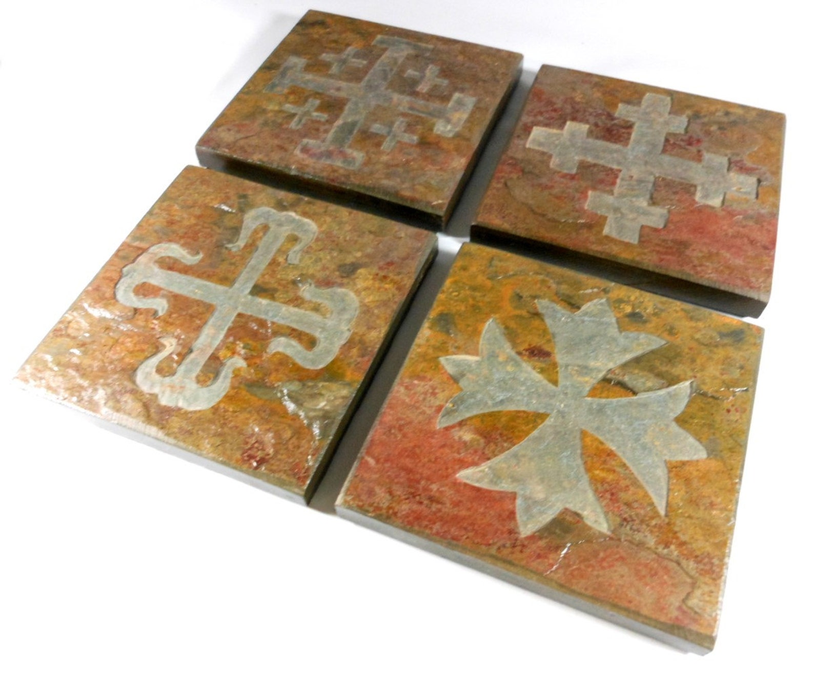 Historical Cross Coasters Etched Stone Coasters Carved Etsy