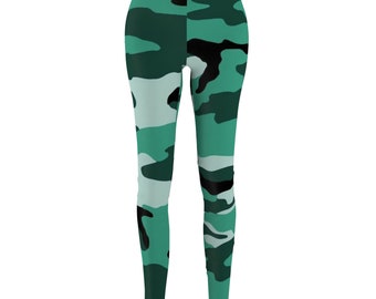 GREEN CAMO Cut & Sew Casual legging voor dames (AOP)