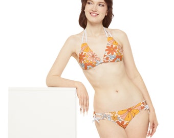 Ensemble de bikini à bretelles fleur d'oranger (AOP)