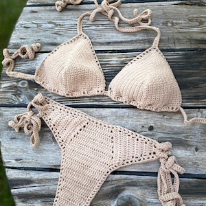 Handmade Crochet Brazilian Bikini Set, Sexy Beachwear, Swimwear, Custom Colors Available