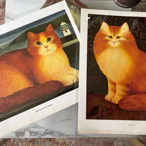 マーティンレーマン　Martin Leman 猫雑貨　茶トラ　猫　インテリア Martin Leman Cat Print - Etsy