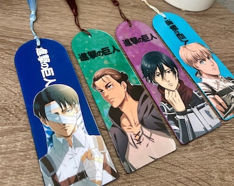 AOT inspired Anime Bookmarks, Eren, Armin, Mikasa, & Levi