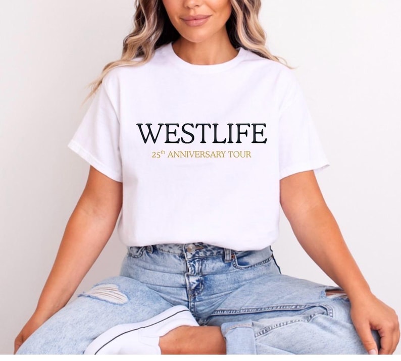 Westlife 25th Anniversary Tour T-Shirt | Boyband Fan Gift 画像 1